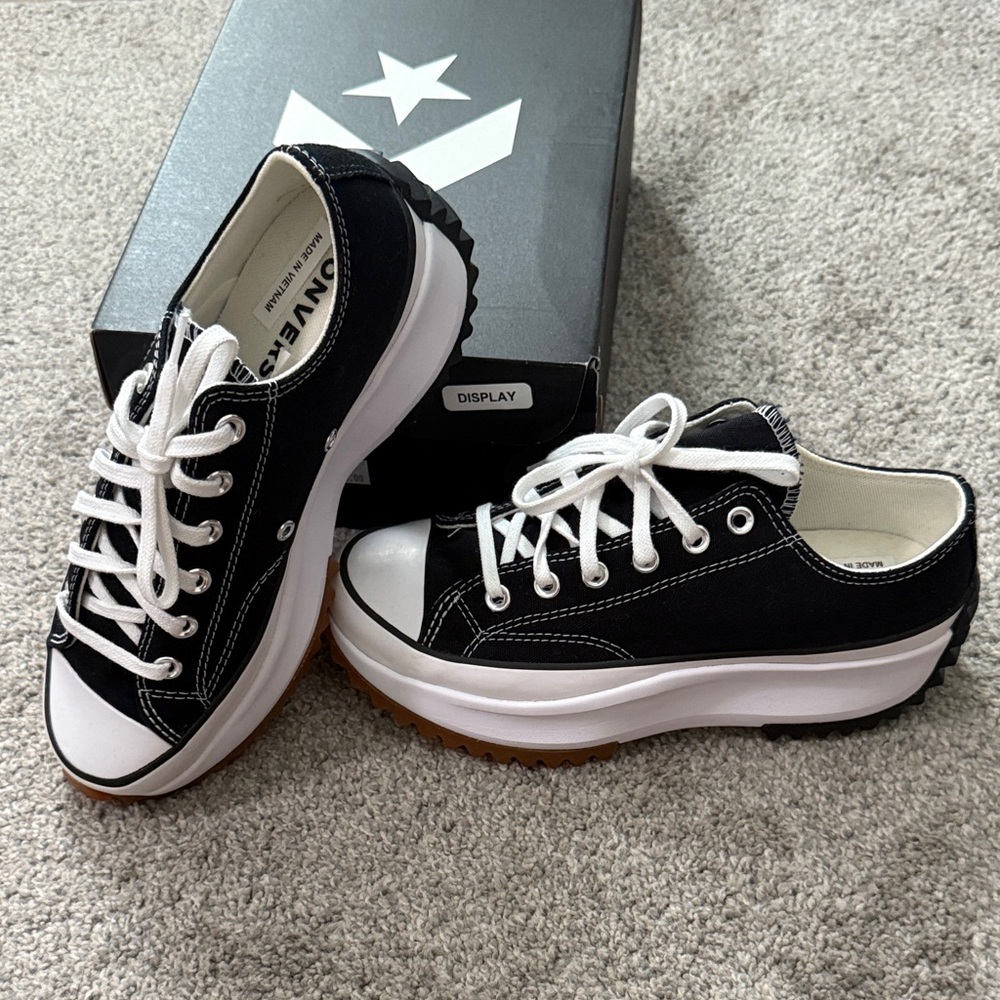 Converse Black and White Platform Sneakers